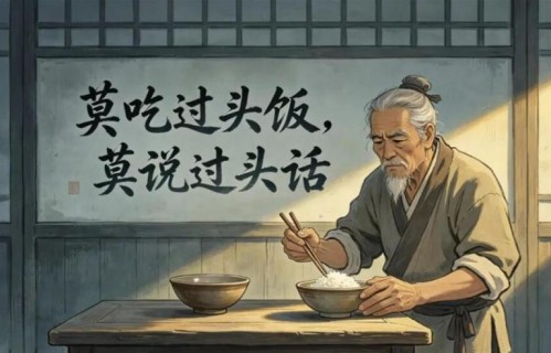 民间老话：莫吃过头饭，莫说过头话