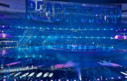 张杰鸟巢演唱会灯光演绎琴弦意境|轻舟|古琴|音乐|舞美