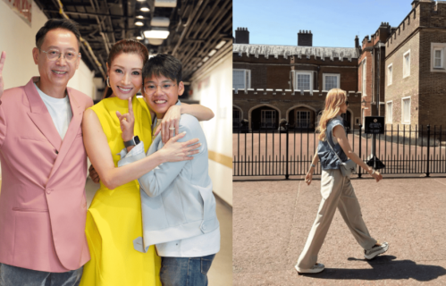 55岁李嘉欣飞英国疑探儿子，休闲服街拍曝光，露肩背心状态依旧