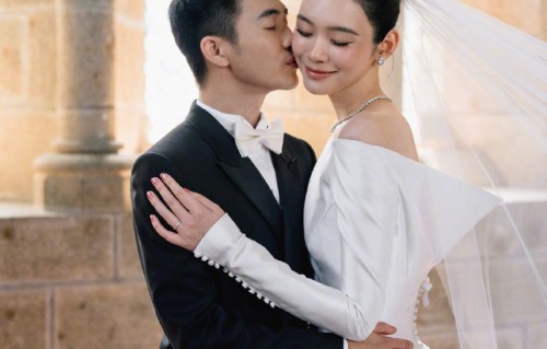 奚梦瑶婚礼细节曝光 头纱手绣英文名“Ming” ，用婆婆古董发卡固定被赞嫁给爱情
