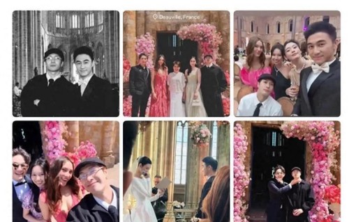 王嘉尔更新何猷君奚梦瑶婚礼上合照，和谷爱凌同框陈学冬也去了