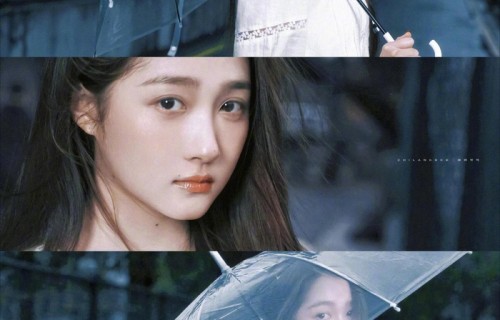 关晓彤撑伞雨中显窈窕身影|美成|镜头|氛围|极致
