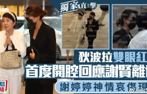 谢贤离世，前妻狄波拉携女现身，双眼红肿回应葬礼