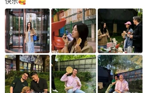 朱珠晒露营美照！穿蓝白碎花连衣裙，又美又飒，妥妥的气质女神！
