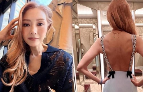 55岁身材李嘉欣大骚零肉地纤瘦美背肩，胛骨暴现Fit爆