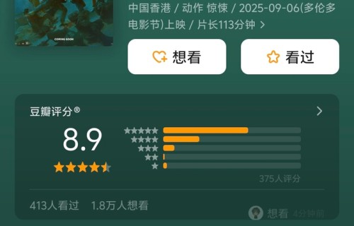 谢苗主演《火遮眼》开分8.8升至8.9|电影评分|高分动作片|食女|东北警察故事3|上涨