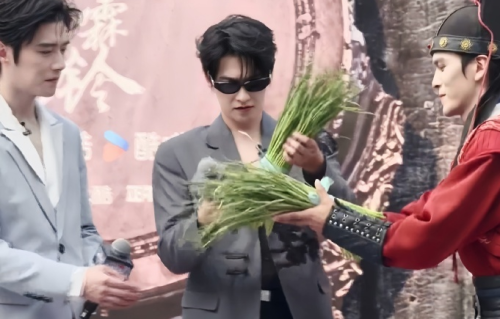 杨洋开封宣传《雨霖铃》，网友送新鲜蒜苔：这是河南最高礼仪