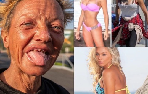 美女超模跌落斩杀线！落魄流浪面目全非