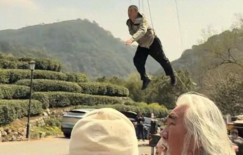 李亚鹏茶园飞檐走壁，张纪中现场指导，这波操作比复出更圈粉 